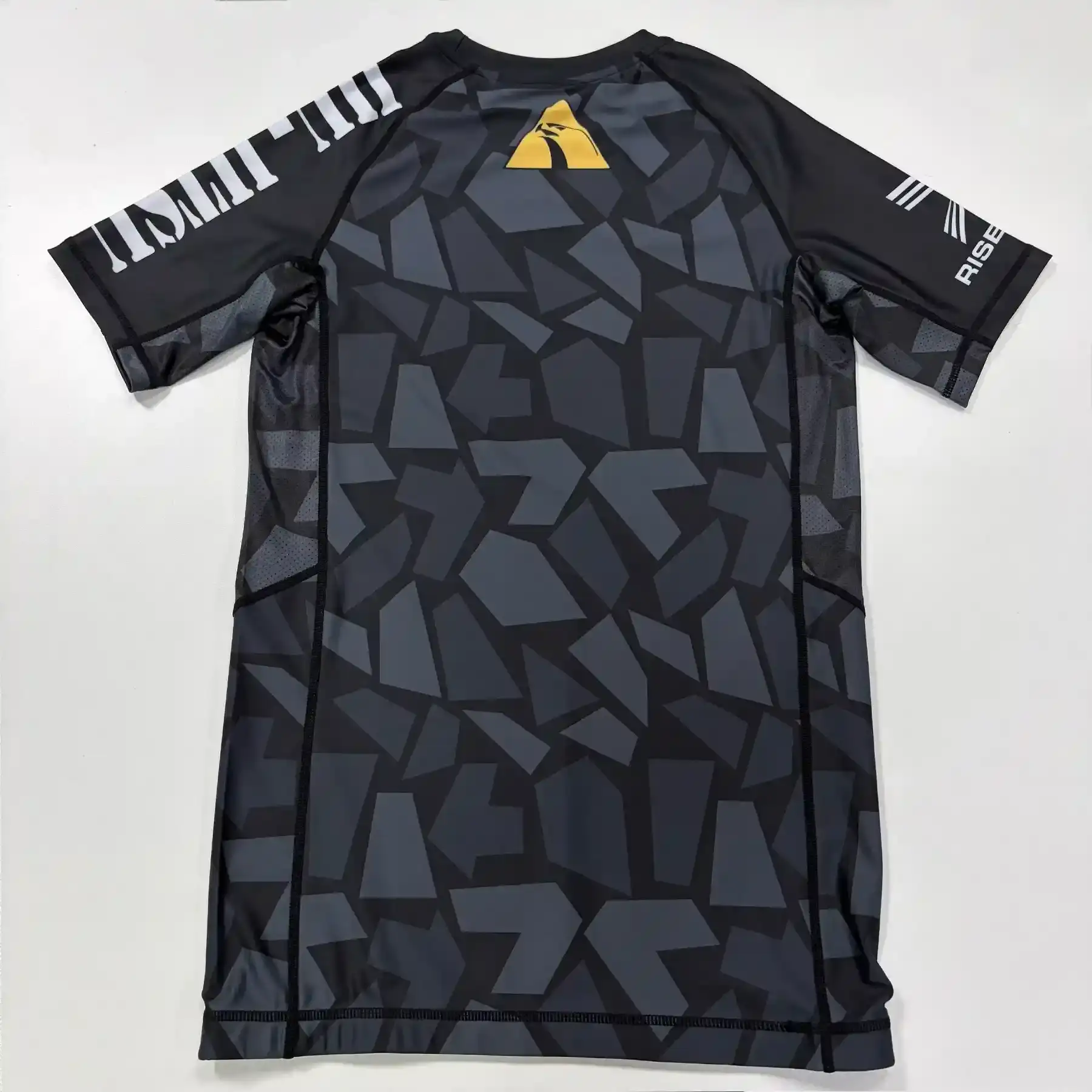 The back view of Alliance bjj rash ghuard