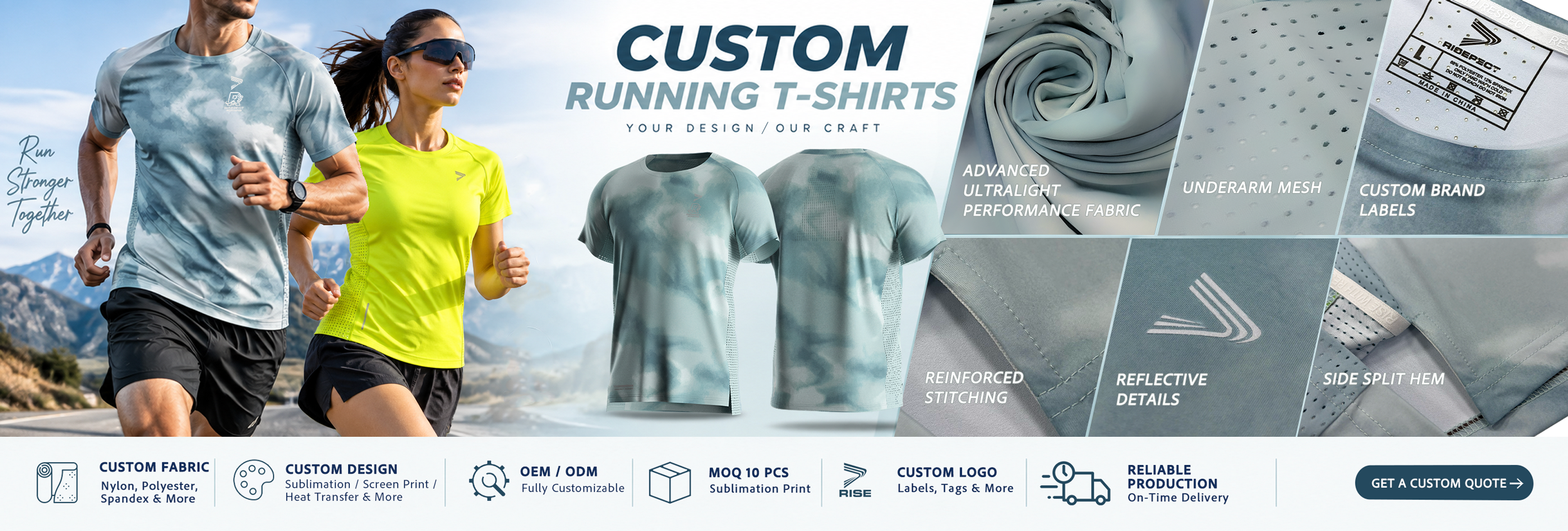 Custom Running Tee Shirt Manufacturer