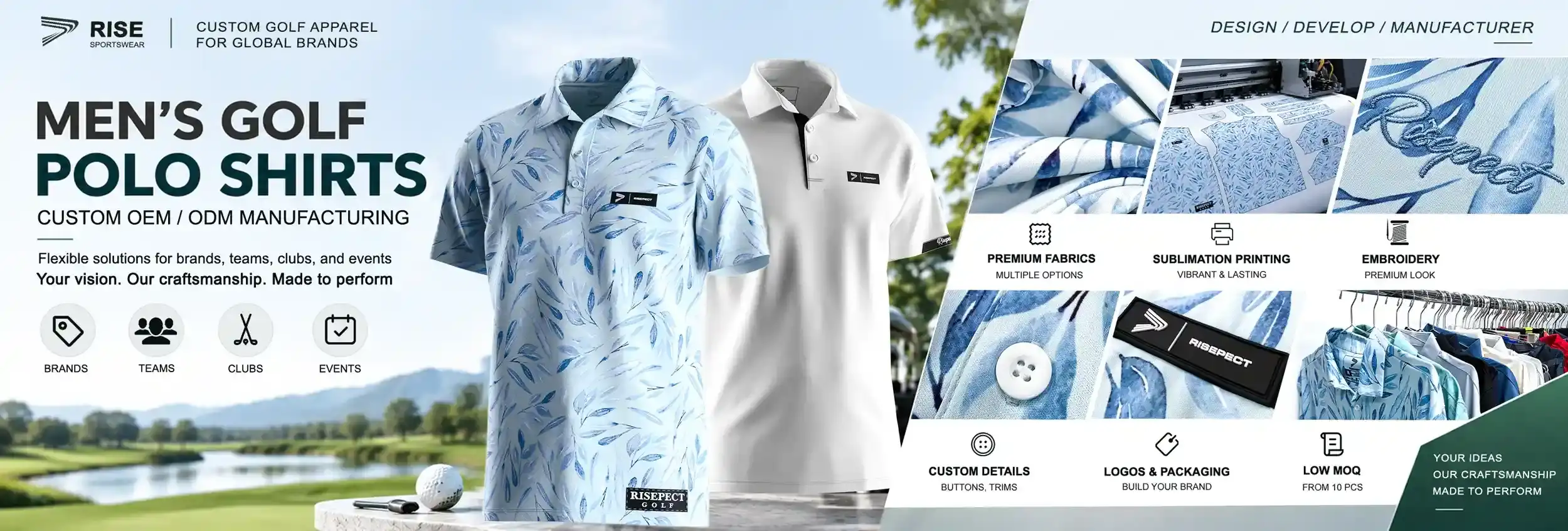 RELIABLE CUSTOM MEN'S GOLF POLO SHIRTS SUPPLIER