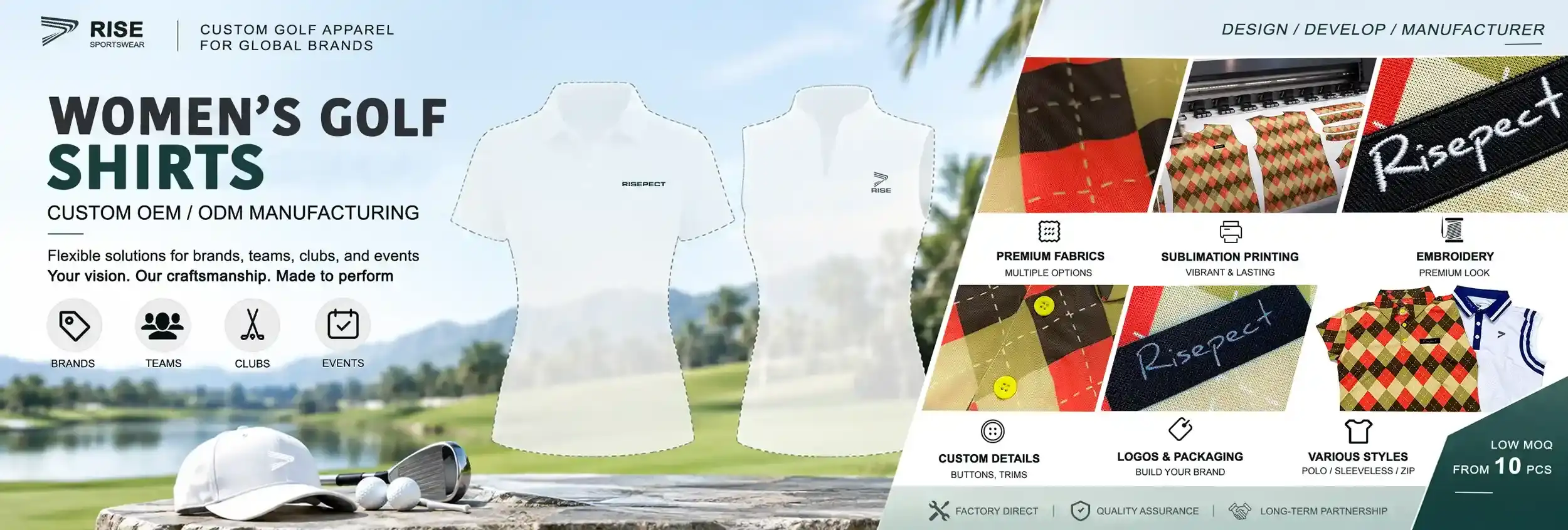 Custom Women's Golf Shirt Manufacturer