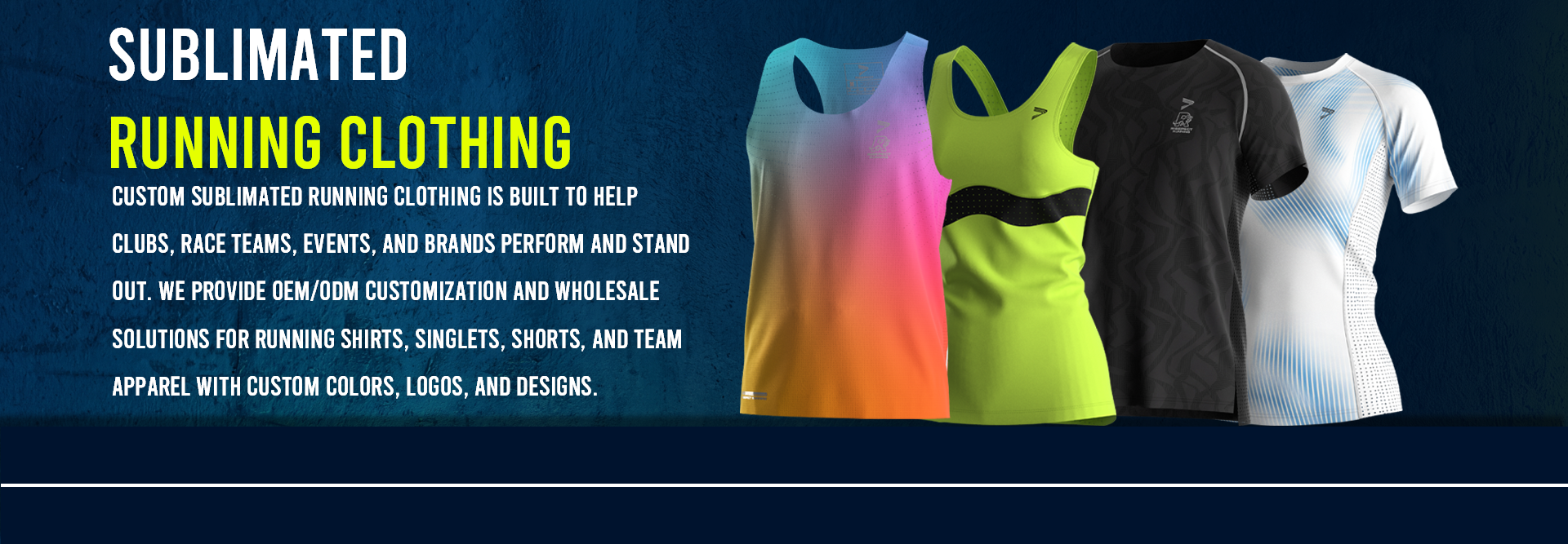 Custom sublimated running clothing