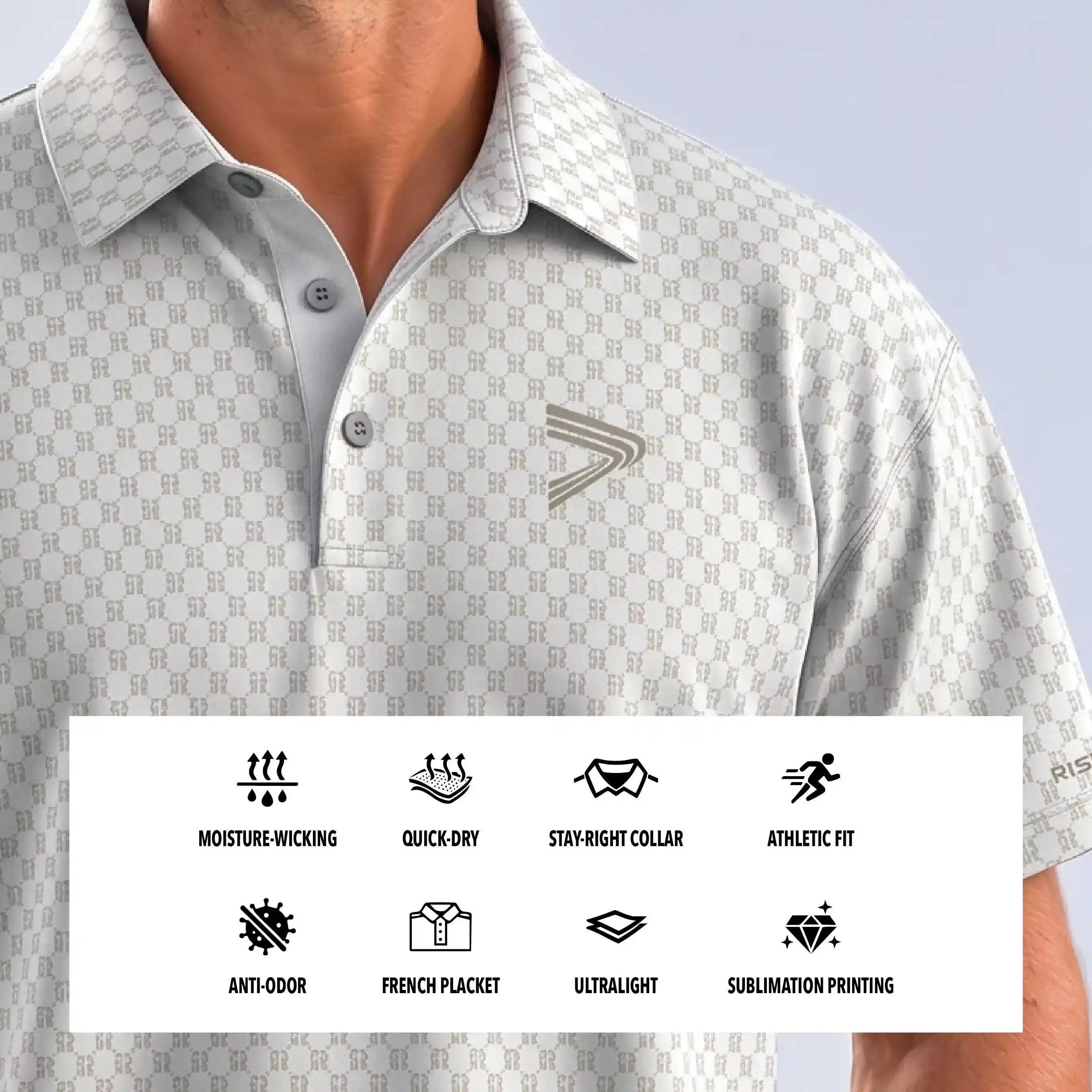 The features of urban upstart luxury men's golf short sleeve polo