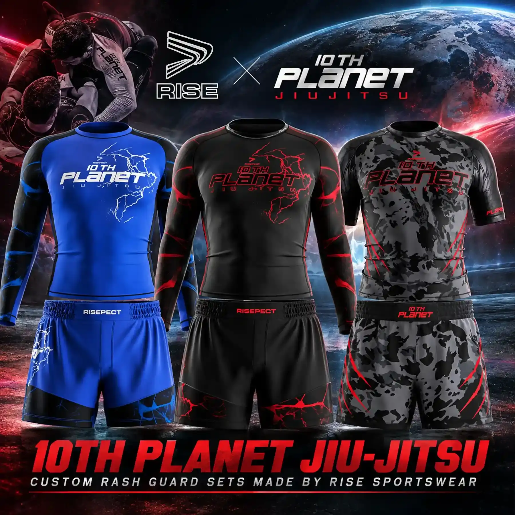 
                10th Planet Jiu-Jitsu Custom Rash Guard Sets Made by Rise Sportswear