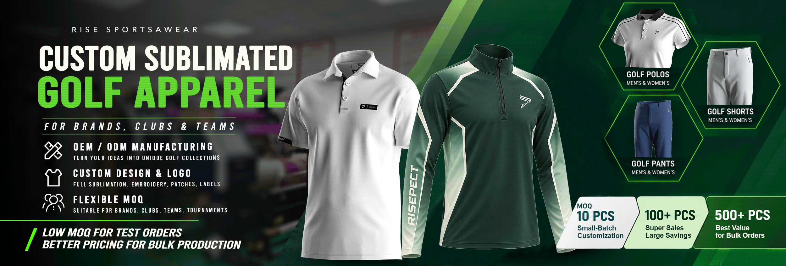Custom Sublimted Golf Apparel