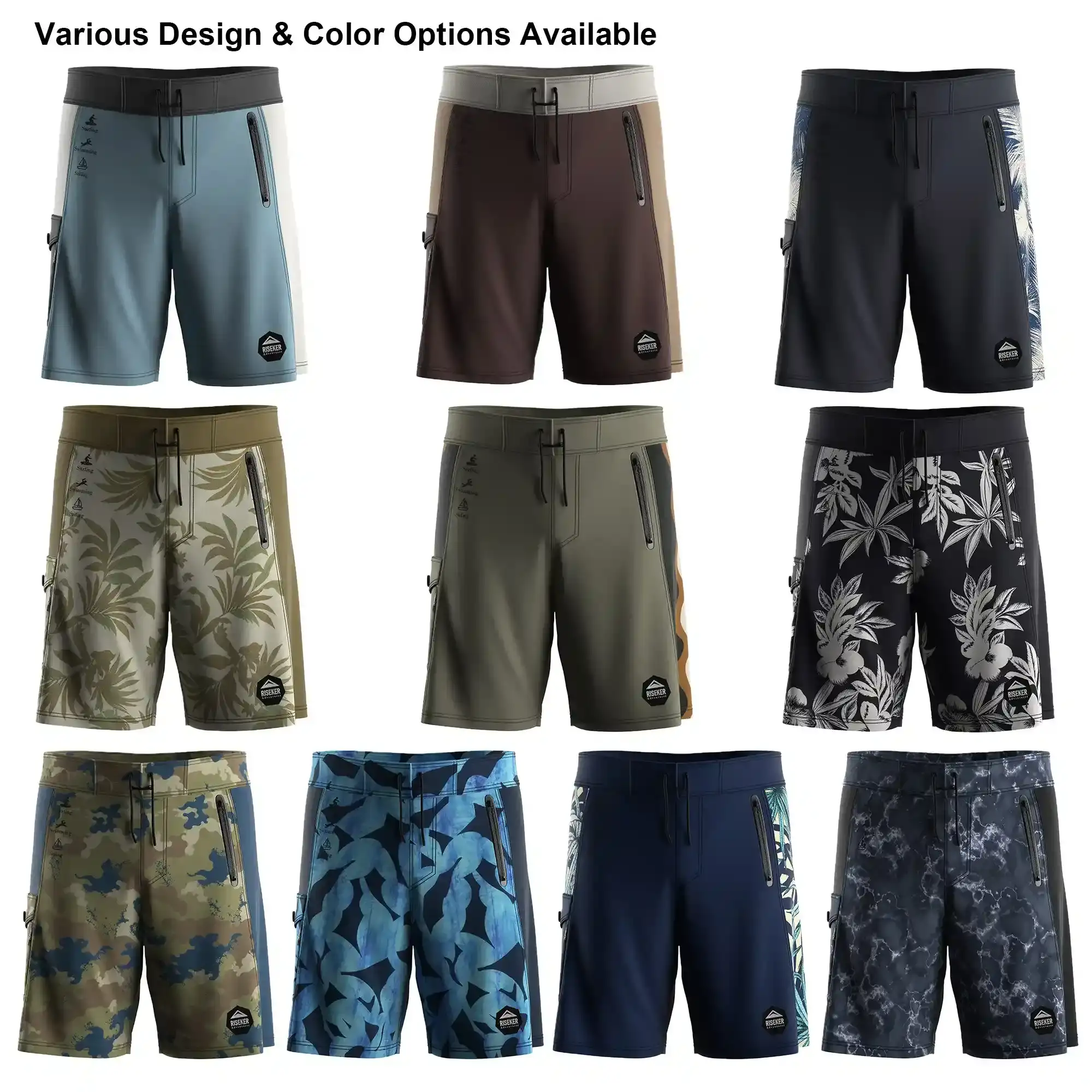 10 men's board shorts drawstring side pockets cut